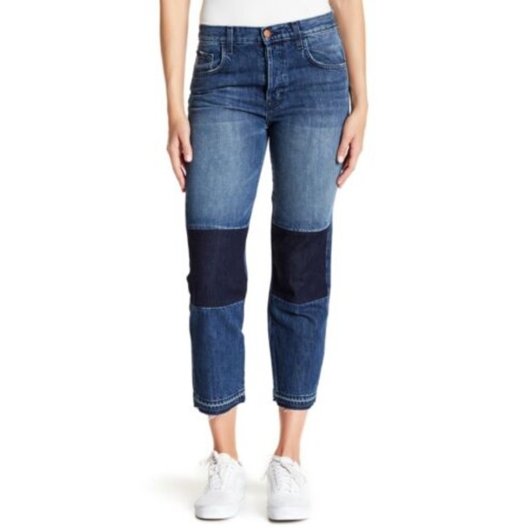 J BRAND Wynne Crop Straight Leg High Rise Button Fly Raw Hem Jeans Size 27 - Picture 1 of 10